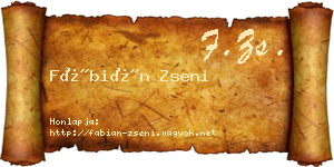 Fábián Zseni névjegykártya