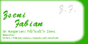 zseni fabian business card